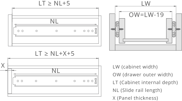 Side Mount Ball Bearing Drawer Slides - A1535