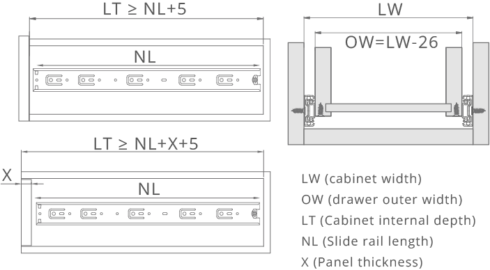 soft close ball bearing drawer slides