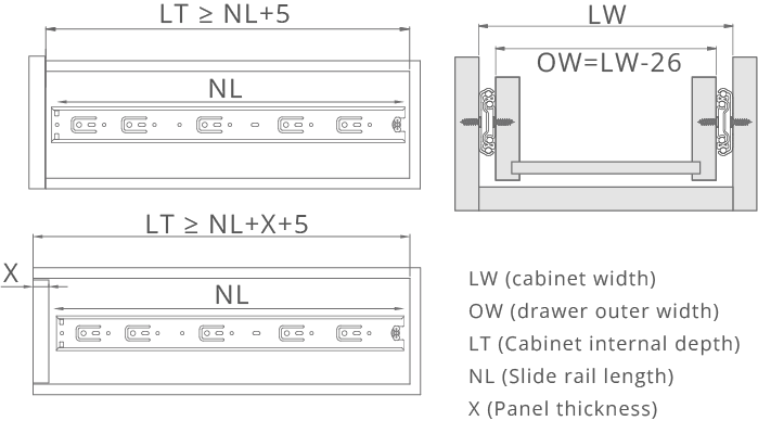 Anti-Tilt Drawer Slides AT1045