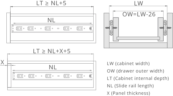 Self Locking Drawer Slides SD1045