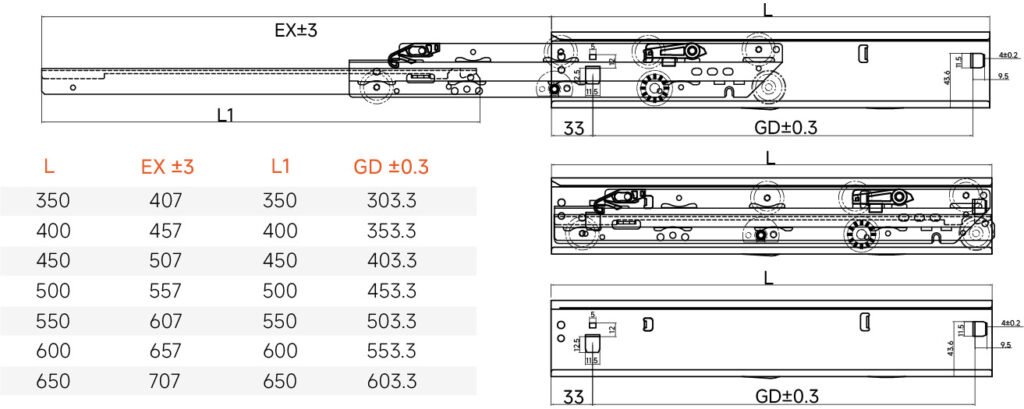 roller bearing drawer slides Roller Bearing Drawer Slides​